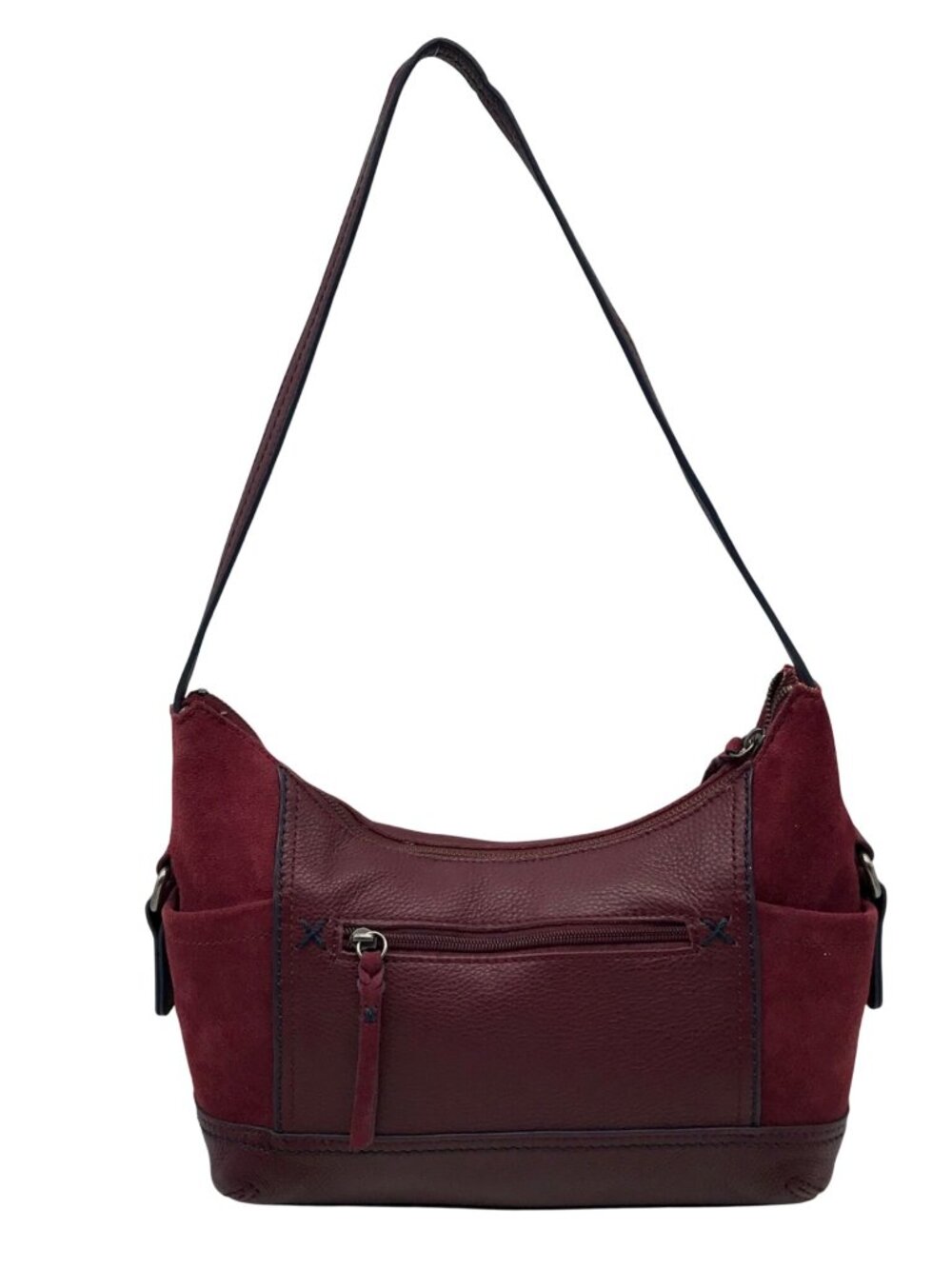 The Sak Burgundy Suede Kendra Shoulder Bag